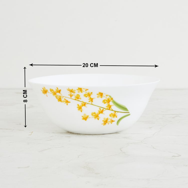 SOLITAIRE Yellow Grace Floral Print Serving Bowl