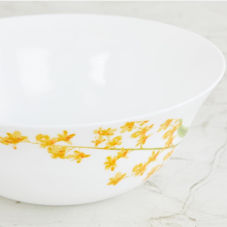 SOLITAIRE Yellow Grace Floral Print Serving Bowl