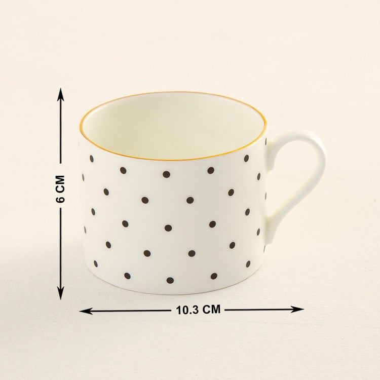 Andrey Polka Dot Bone China Cup and Saucer - 250ml