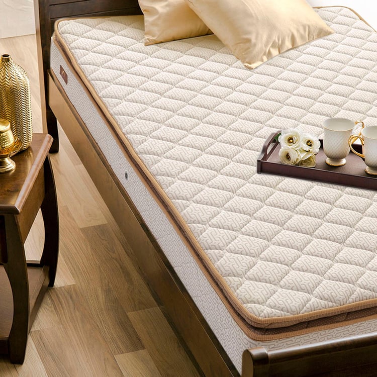 Restomax Pro 6+1 Inches Bonnel Spring King Mattress with Pillow Top, 180x195cm - Beige