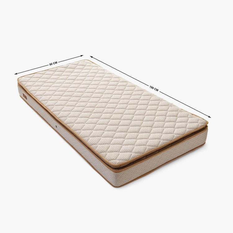 Restomax Pro Beige 6+1-Inch Bonnel Spring Single Mattress With Pillow Top - 90x190cm