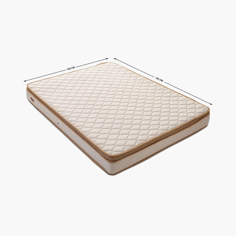 Restomax Pro 6+2 Inches Bonnel Spring Memory Foam Queen Mattress with Box Top, 150x195cm - Beige