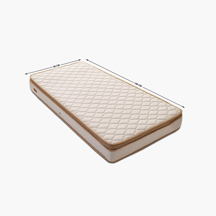 Restomax Pro Beige 6+2-Inch Bonnel Spring Memory Foam Single Mattress With Box Top - 90x190cm