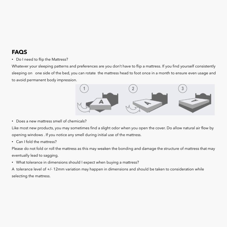 Restofit Ultima 4+2 Inch Orthopaedic Teen Mattress with HR Foam, 120x195cm - White