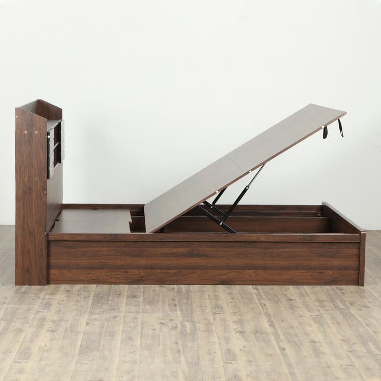 Lewis Magnus King Bed with Hydraulic Storage - Brown