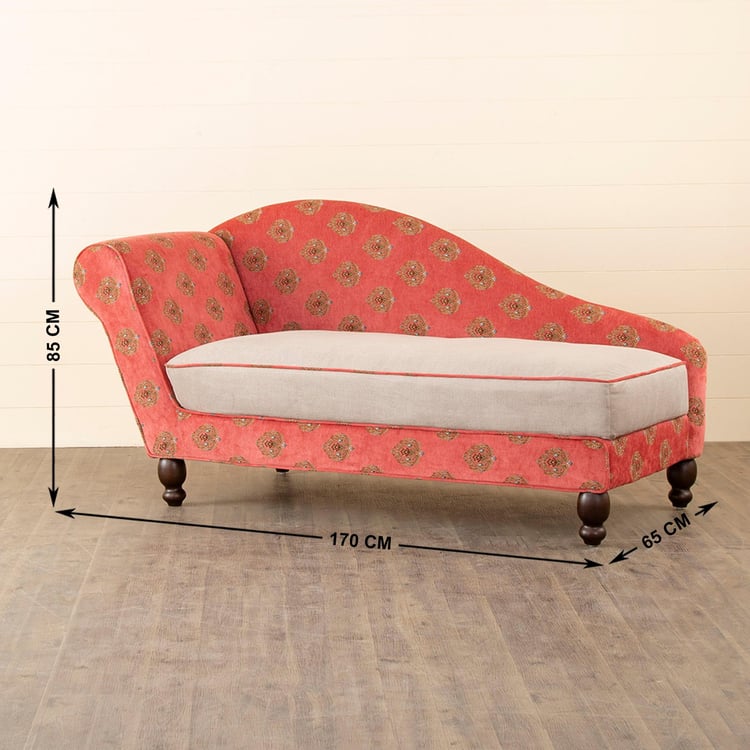 Majesta Printed Chaise - Red