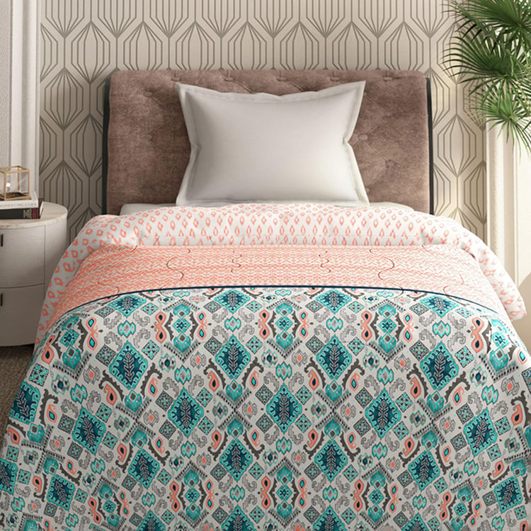 PORTICO Shalimaar Multicolour Printed Cotton Single Bed Comforter - 120GSM