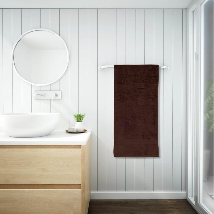 SPACES Colorfas Brown Solid Contemporary Bath Towel - 90 x 180 cm