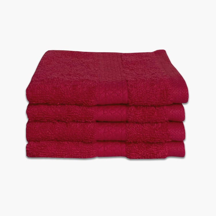 SPACES Colorfas - Pink Cotton Face Towel - Set of 4