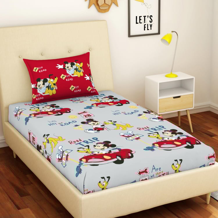 SPACES Disney Mickey Printed 2-Piece Bedsheet Set - 150 x 220 cm