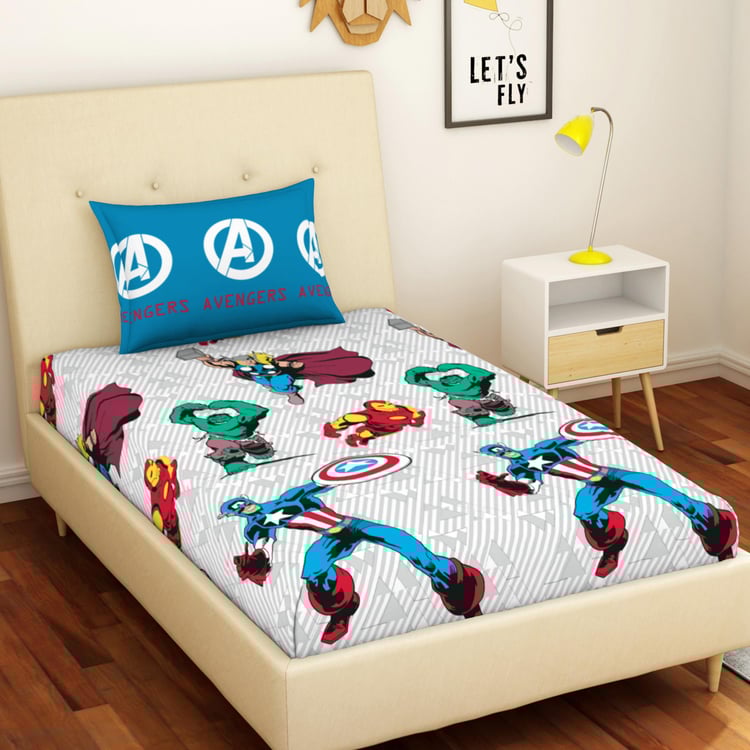 SPACES Marvel Avengers Printed 2-Piece Bedsheet Set - 150 x 220 cm