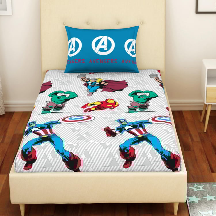 SPACES Marvel Avengers Printed 2-Piece Bedsheet Set - 150 x 220 cm