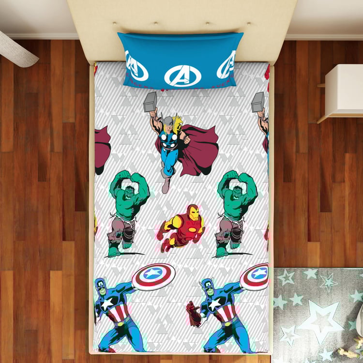 SPACES Marvel Avengers Printed 2-Piece Bedsheet Set - 150 x 220 cm