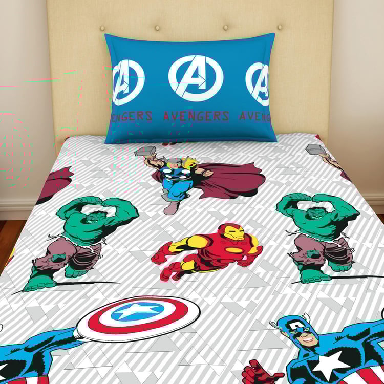 SPACES Marvel Avengers Printed 2-Piece Bedsheet Set - 150 x 220 cm