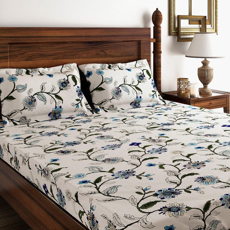 SWAYAM Printed Double Bed Sheet with 2 Pillow Cover- 225 x 150 cm