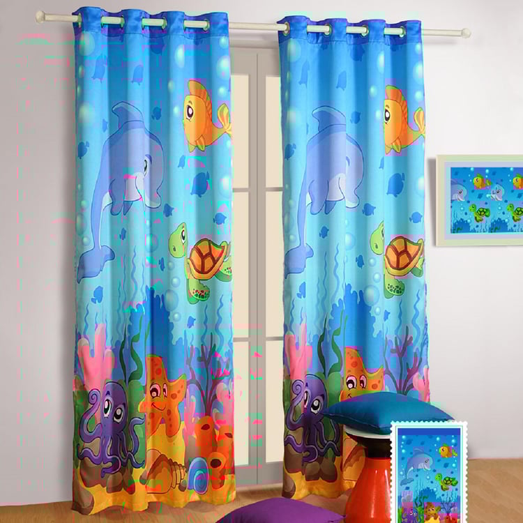 SWAYAM Printed Kids Blackout Door Curtain- 122 x 228 cm