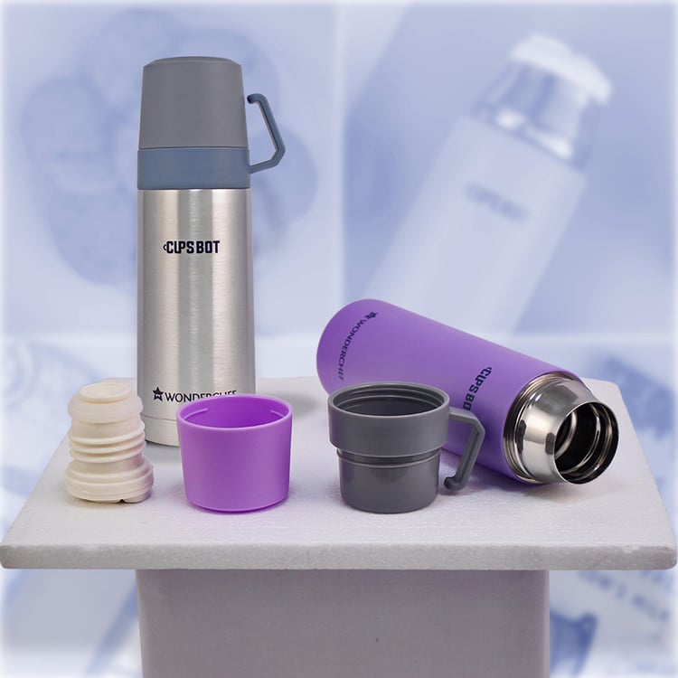 WONDERCHEF Purple Cups-Bot Water Bottle - Stainless Steel - 22 x 7.5 cm - 350 ml