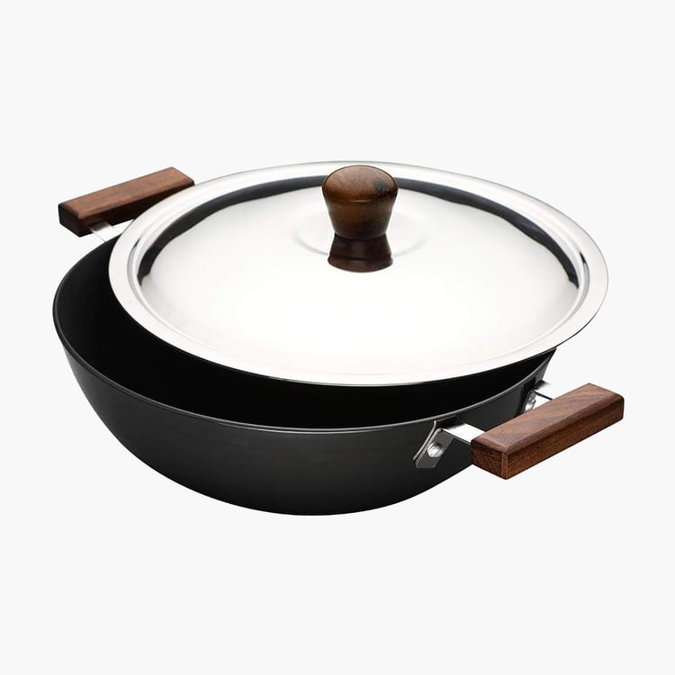 WONDERCHEF Ebony Wok with Lid - 24cm