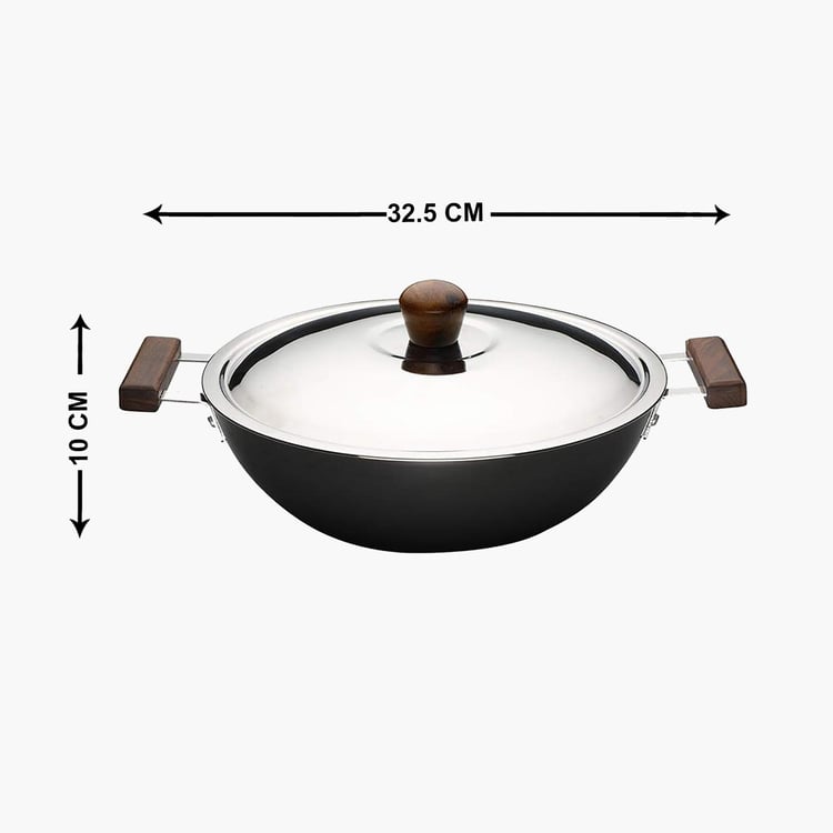 WONDERCHEF Ebony Wok with Lid - 24cm