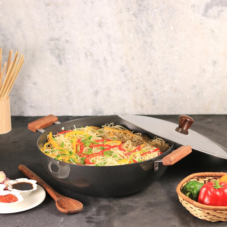 WONDERCHEF Ebony Wok with Lid - 30cm