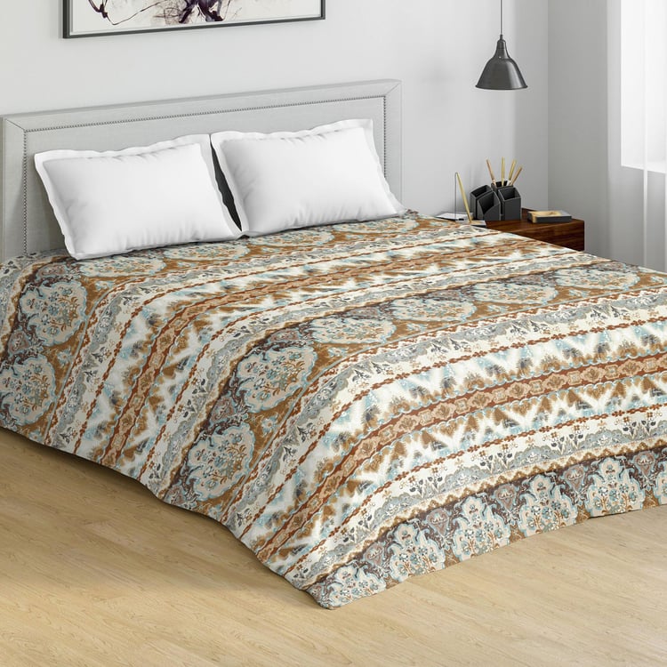 D'DECOR Evita Printed 3-Pc. King Size Bed Cover Set - 274 x 274 cm