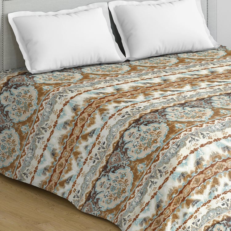 D'DECOR Evita Printed 3-Pc. King Size Bed Cover Set - 274 x 274 cm