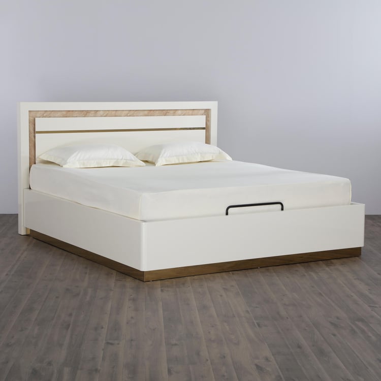 Paris Opera King -Size Bed with Hydraulic Storage - White
