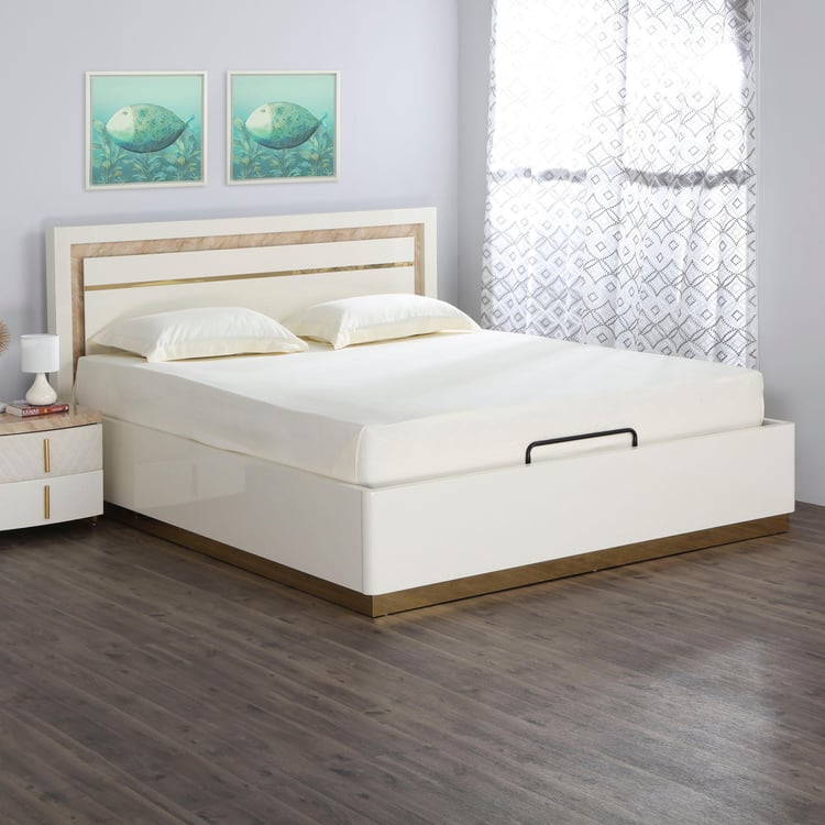 Paris Opera King -Size Bed with Hydraulic Storage - White