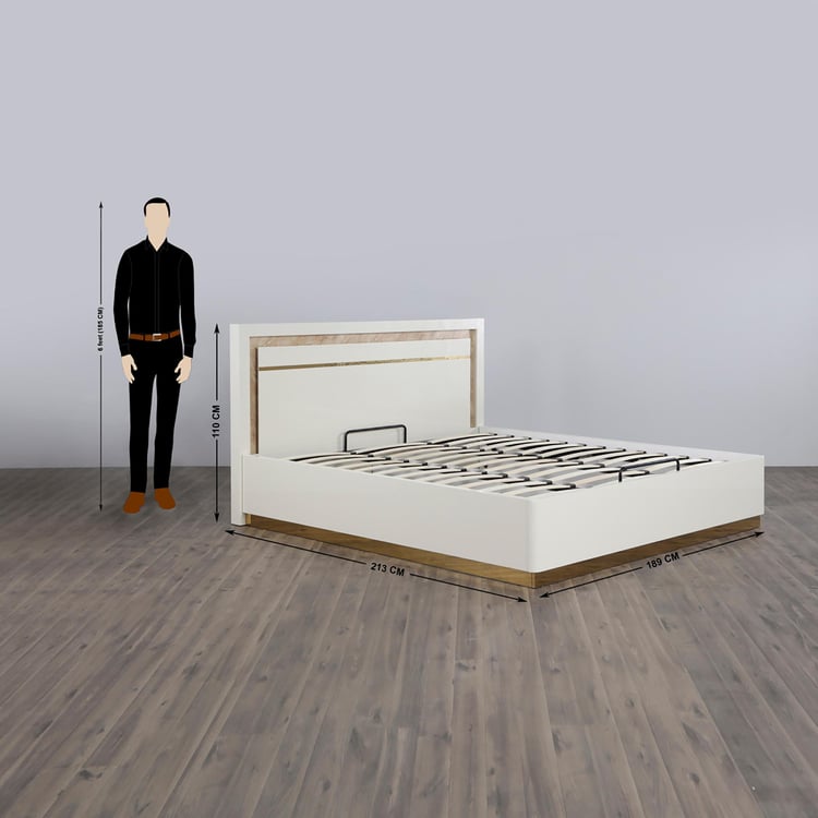 Paris Opera King -Size Bed with Hydraulic Storage - White