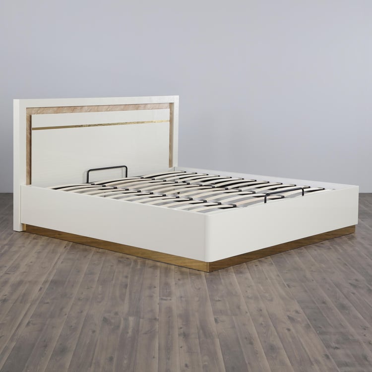 Paris Opera King -Size Bed with Hydraulic Storage - White
