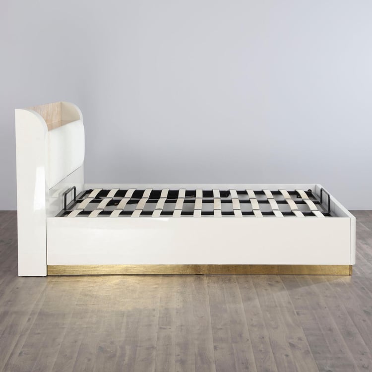 Paris Riviera King-Size Bed with Hydraulic Storage - 2.24 x 1.89 m - White