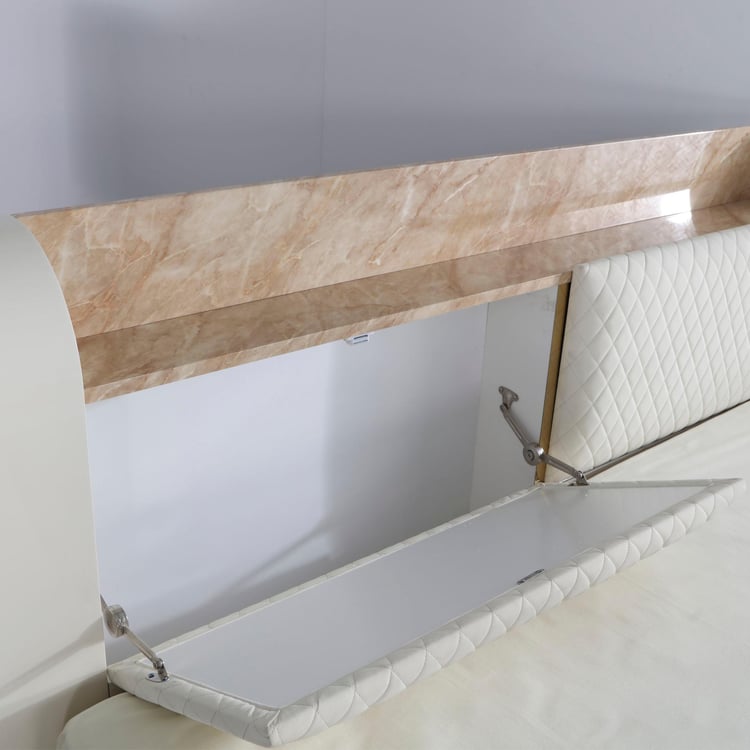 Paris Riviera King-Size Bed with Hydraulic Storage - 2.24 x 1.89 m - White