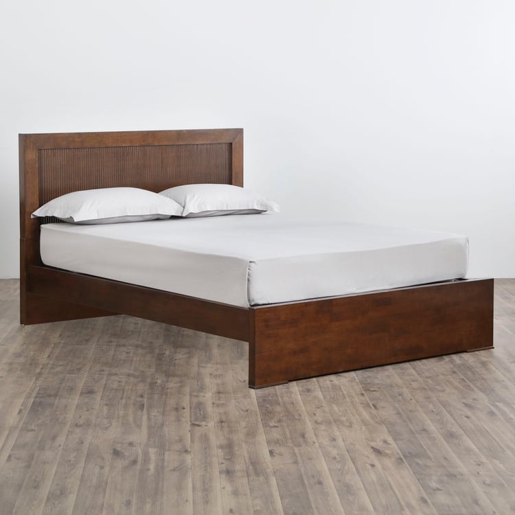 Takeshi Leo Queen Size Bed - 2.07 x 1.61 m - Brown