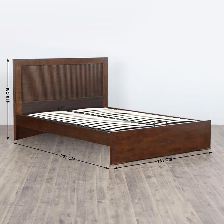 Takeshi Leo Queen Size Bed - 2.07 x 1.61 m - Brown