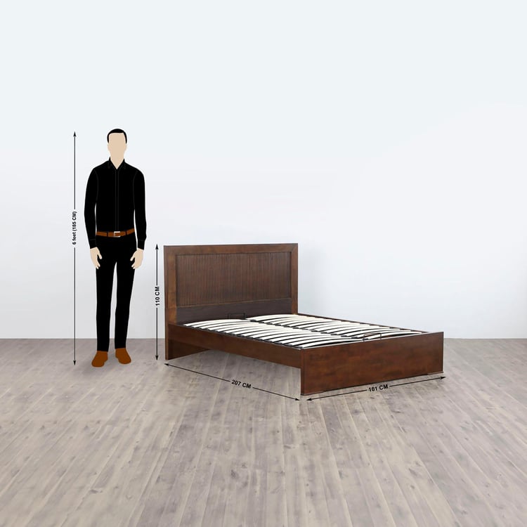 Takeshi Leo Queen Size Bed - 2.07 x 1.61 m - Brown