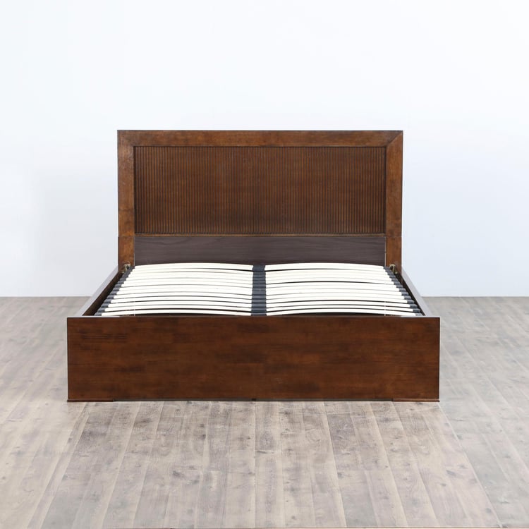 Takeshi Leo Queen Size Bed - 2.07 x 1.61 m - Brown