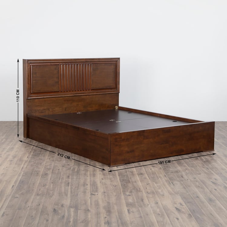 Takeshi Stallion King Size Bed with Box Storage - Brown