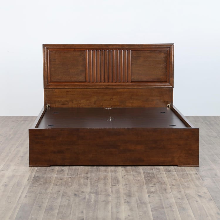 Takeshi Stallion King Size Bed with Box Storage - Brown