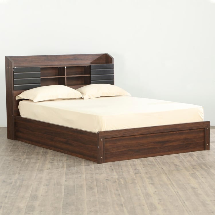 Lewis Magnus Queen Bed with Box Storage - Brown