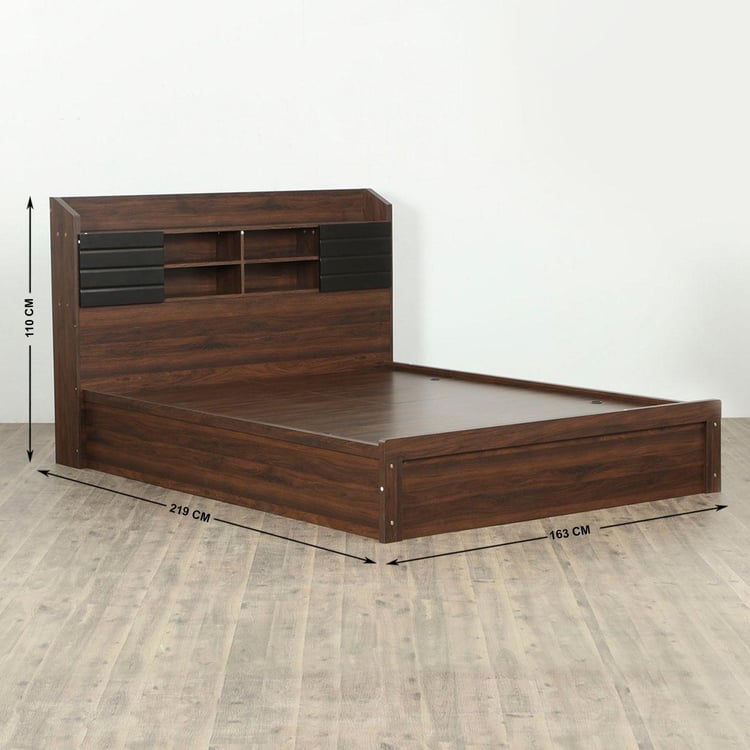 Lewis Magnus Queen Bed with Box Storage - Brown