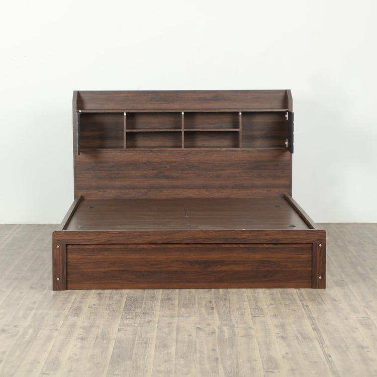 Lewis Magnus Queen Bed with Box Storage - Brown