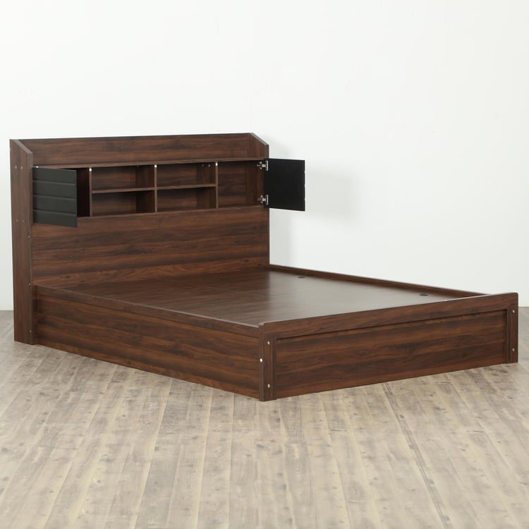 Lewis Magnus Queen Bed with Box Storage - Brown