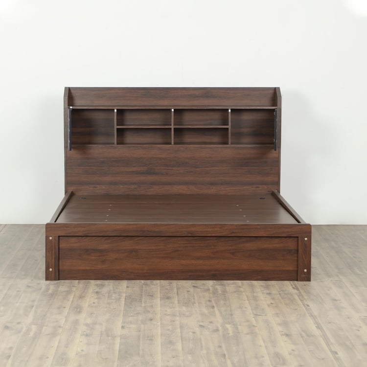 Lewis Magnus Queen Bed with Hydraulic Storage - Brown