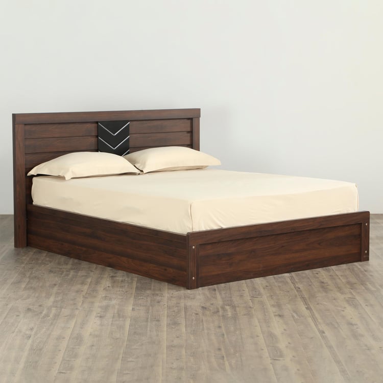 Lewis Zuri King Bed with Box Storage - Brown