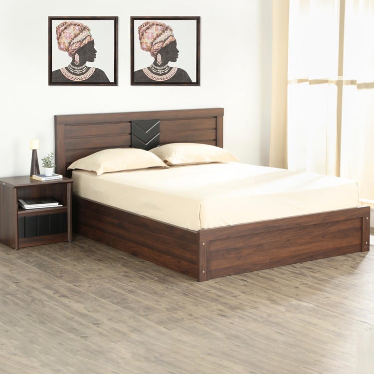 Lewis Zuri King Bed with Box Storage - Brown