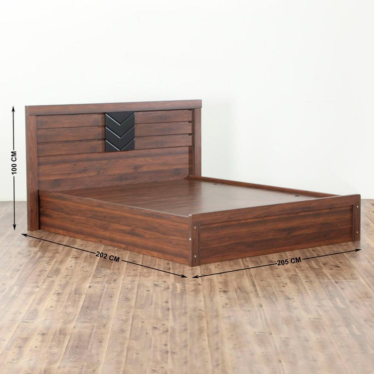 Lewis Zuri King Bed with Box Storage - Brown