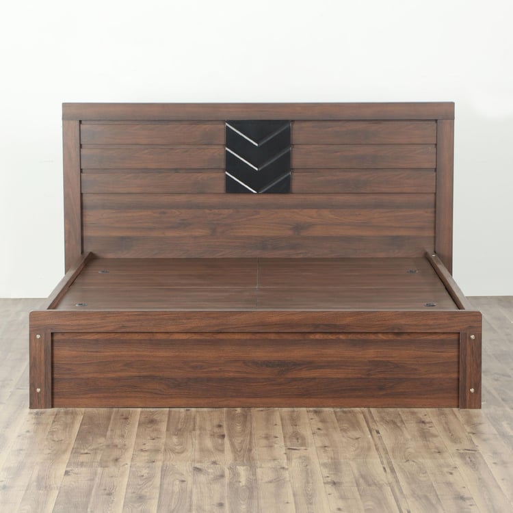 Lewis Zuri King Bed with Box Storage - Brown