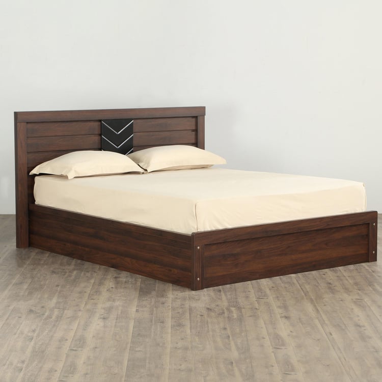 Lewis Zuri King Bed with Hydraulic Storage - Brown