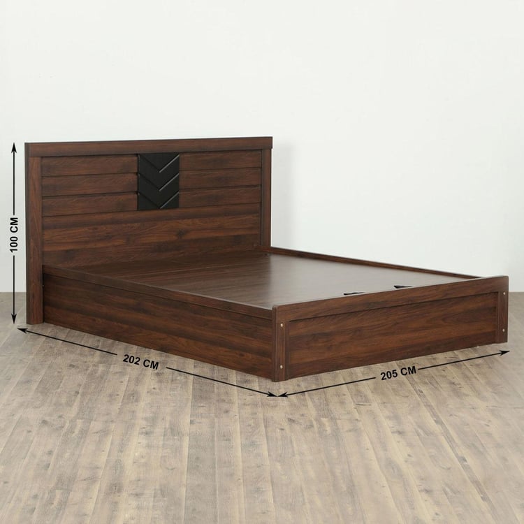 Lewis Zuri King Bed with Hydraulic Storage - Brown
