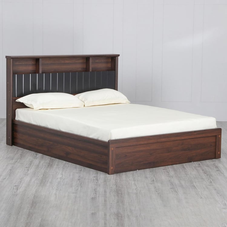 Lewis Queen Bed with Hydraulic Storage - Brown